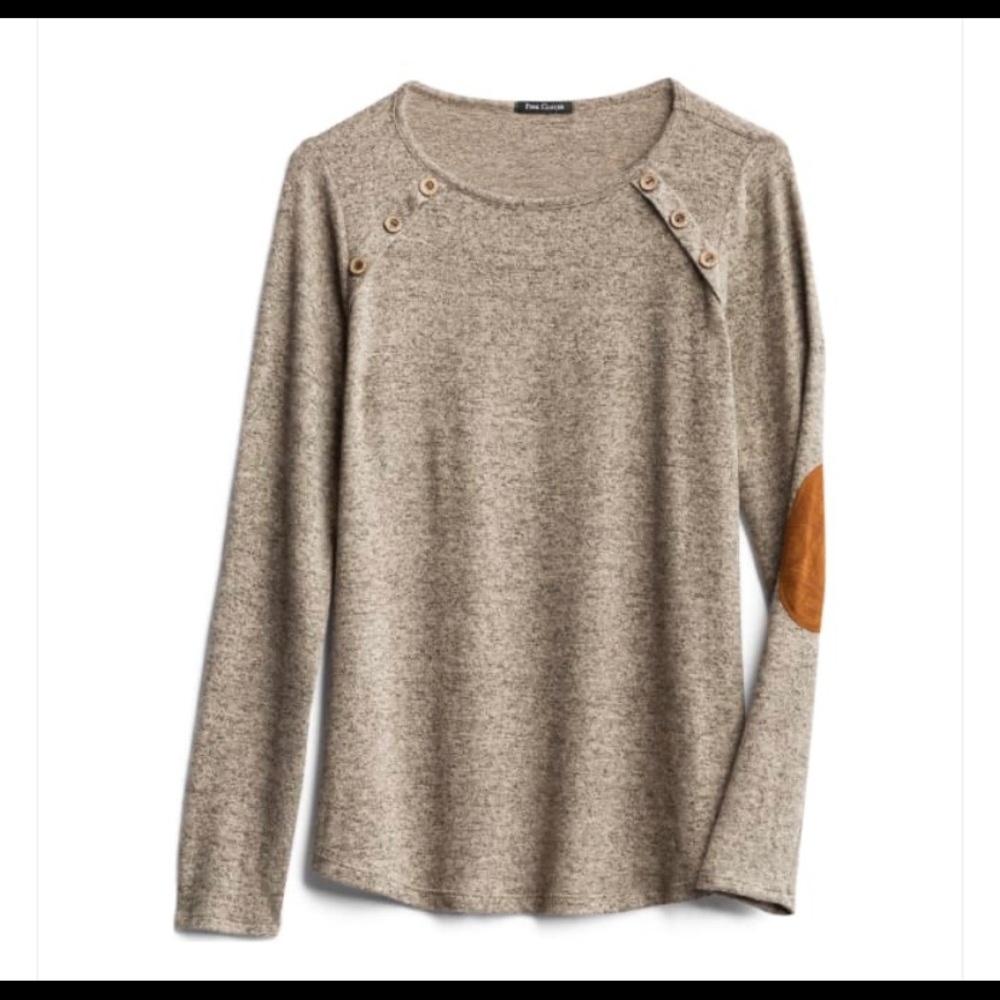 Pink Clover Luna Elbow Patch Knit Top